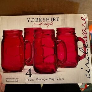 Yorkshire pink Mason Jar Mugs